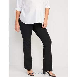 Old Navy Black Office Work Career Side Panel Maternity Pixie Flare Pants Size 20